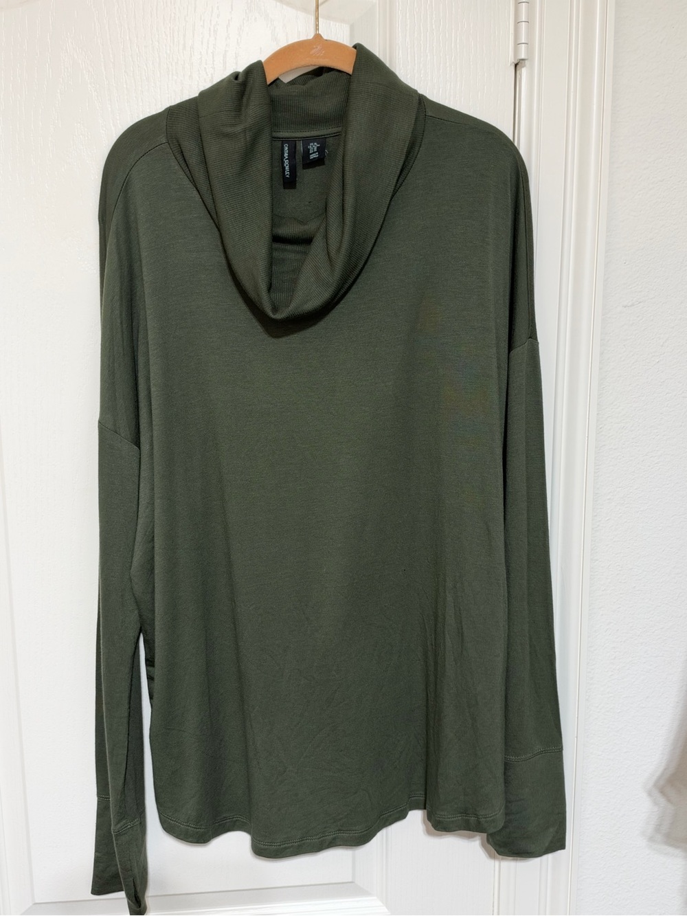 Cynthia Rowley Olive Green Cowl Neck Sweater